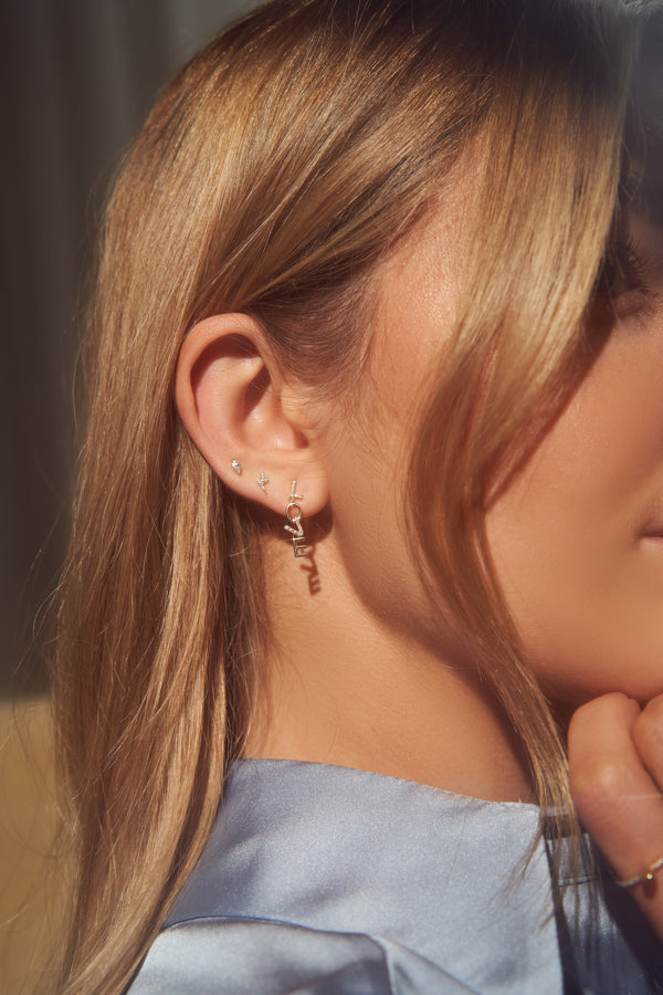 Diamond Dangling Love Earrings