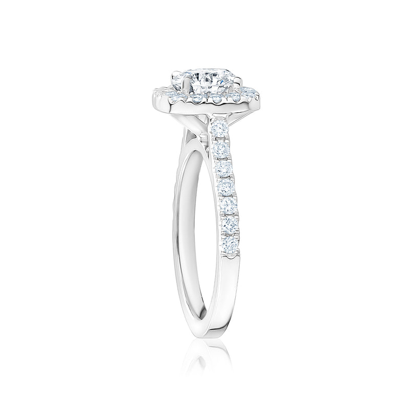 Cushion Diamond with Halo Engagement Ring