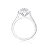 Bague de fiançailles diamant coussin avec halo