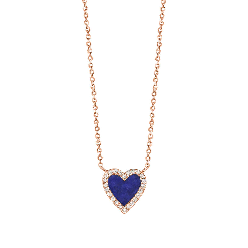 Diamond Navy Mini Heart Necklace