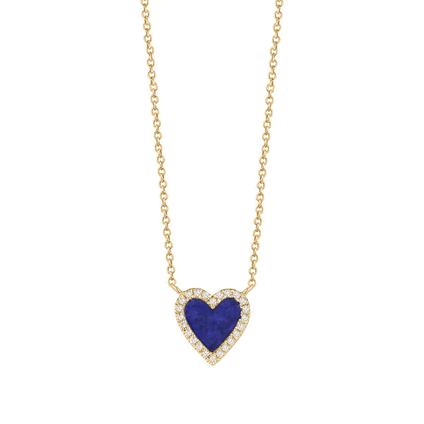 Diamond Navy Mini Heart Necklace