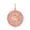Pendentif zodiaque à bordure de diamants jumbo