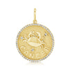 Pendentif zodiaque à bordure de diamants jumbo