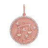 Pendentif zodiaque à bordure de diamants jumbo