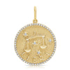 Pendentif zodiaque à bordure de diamants jumbo
