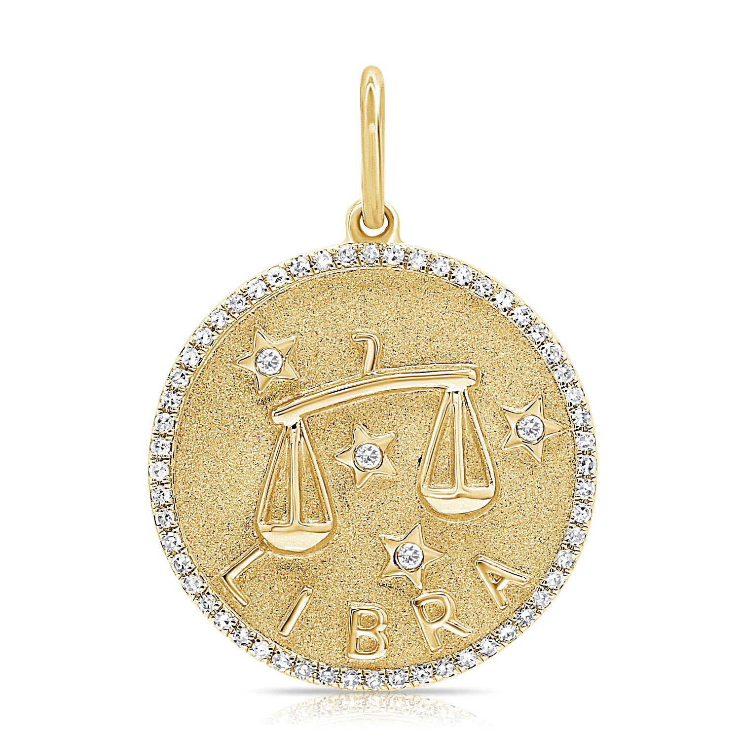 Jumbo Diamond Border Zodiac Pendant