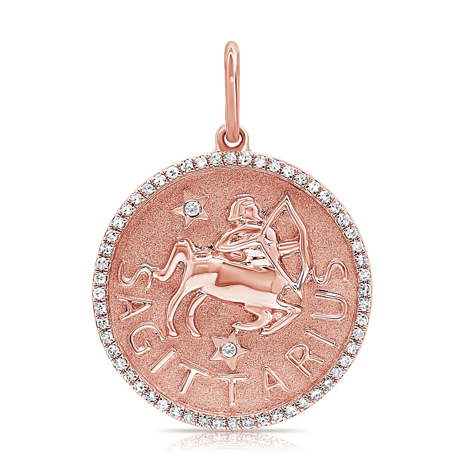 Jumbo Diamond Border Zodiac Pendant