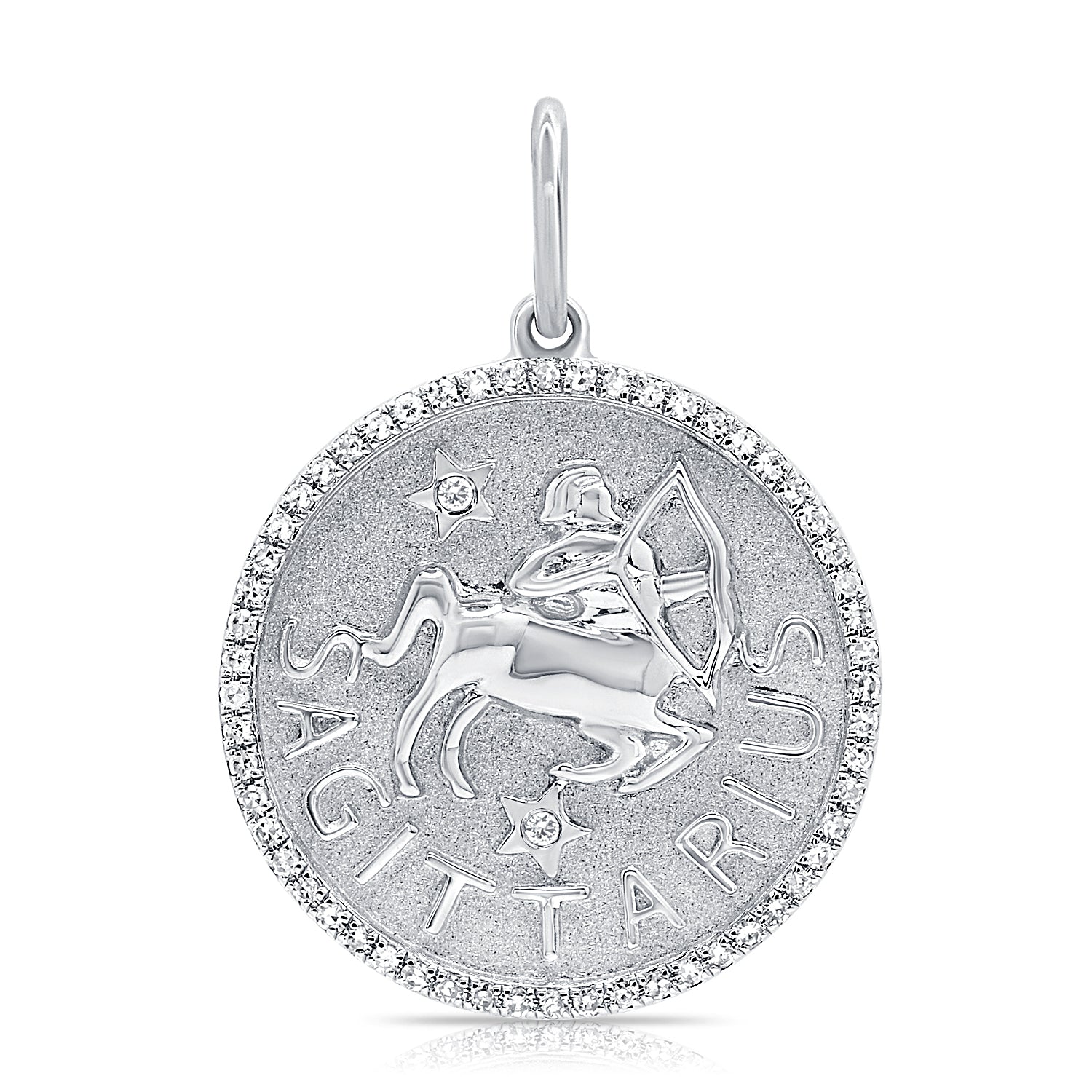 Jumbo Diamond Border Zodiac Pendant