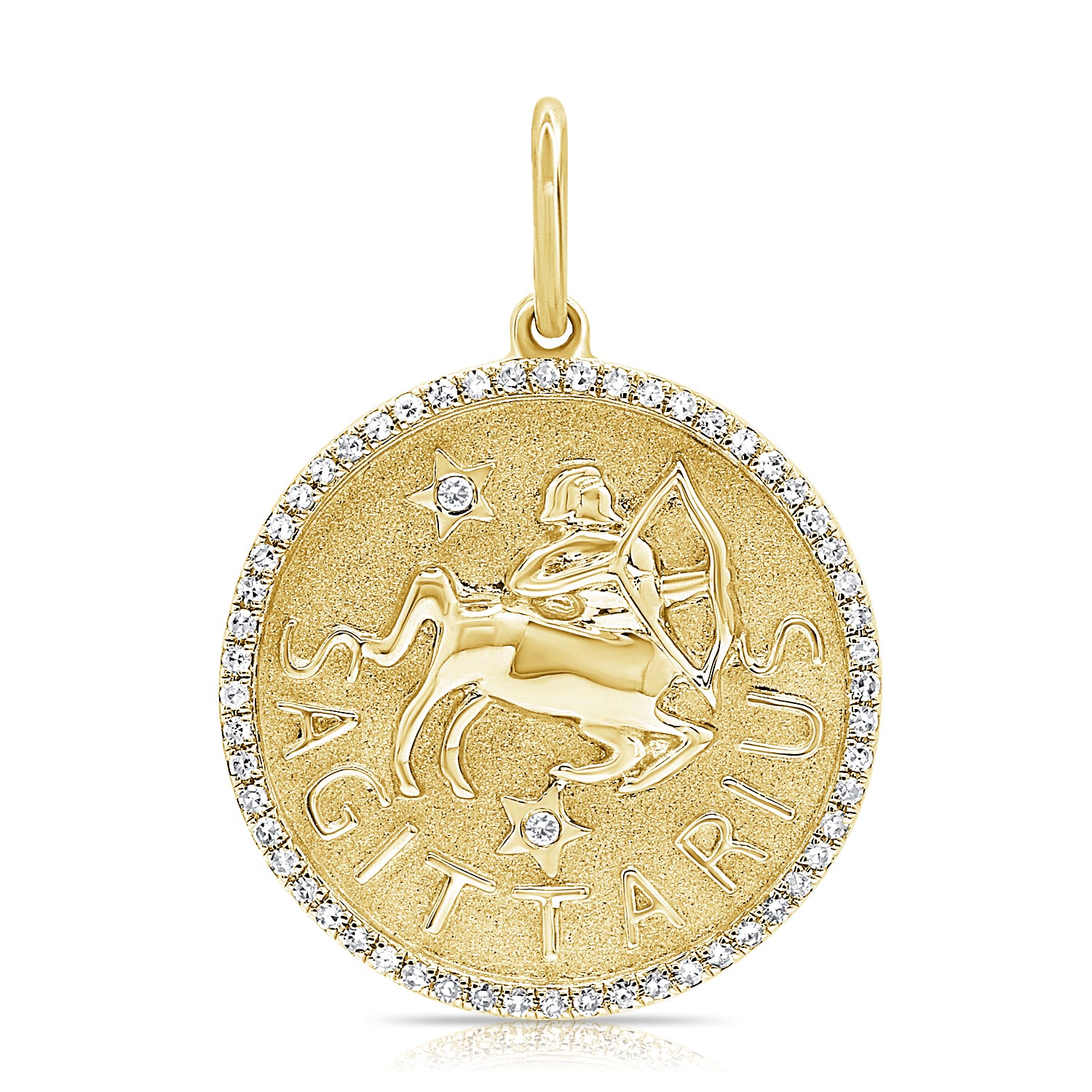 Jumbo Diamond Border Zodiac Pendant