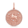 Pendentif zodiaque à bordure de diamants jumbo