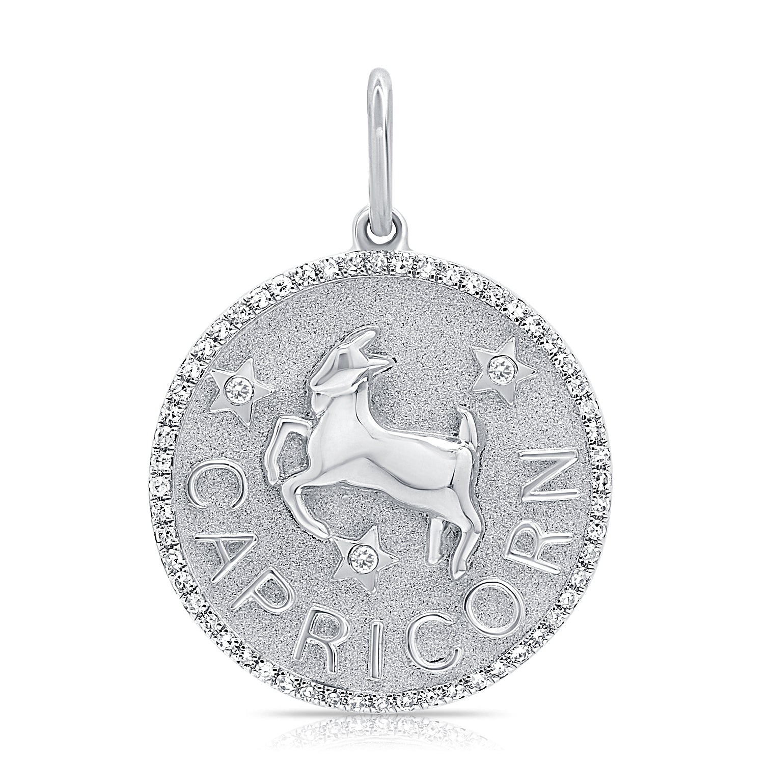 Jumbo Diamond Border Zodiac Pendant