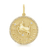 Pendentif zodiaque à bordure de diamants jumbo