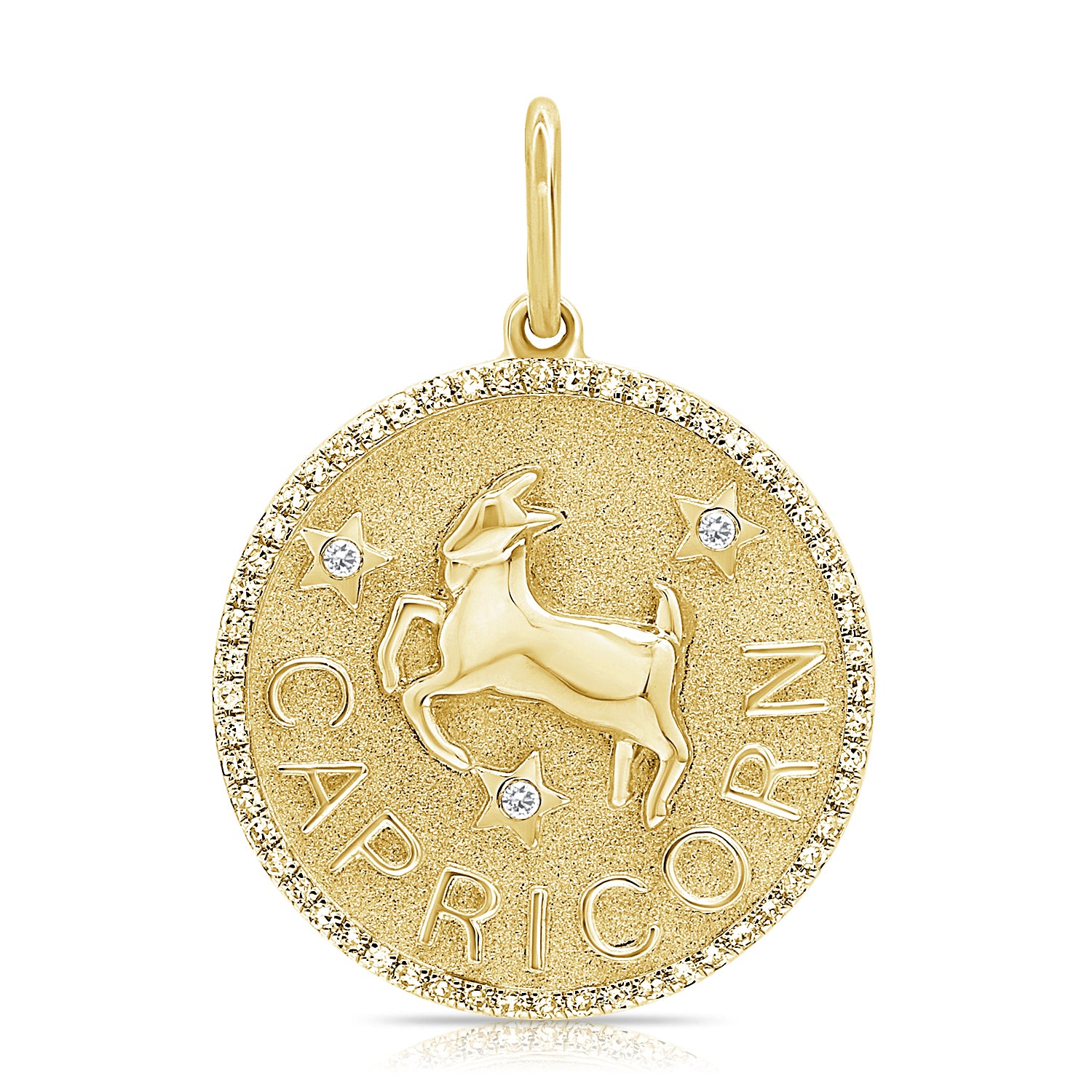 Jumbo Diamond Border Zodiac Pendant