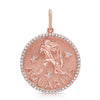 Pendentif zodiaque à bordure de diamants jumbo