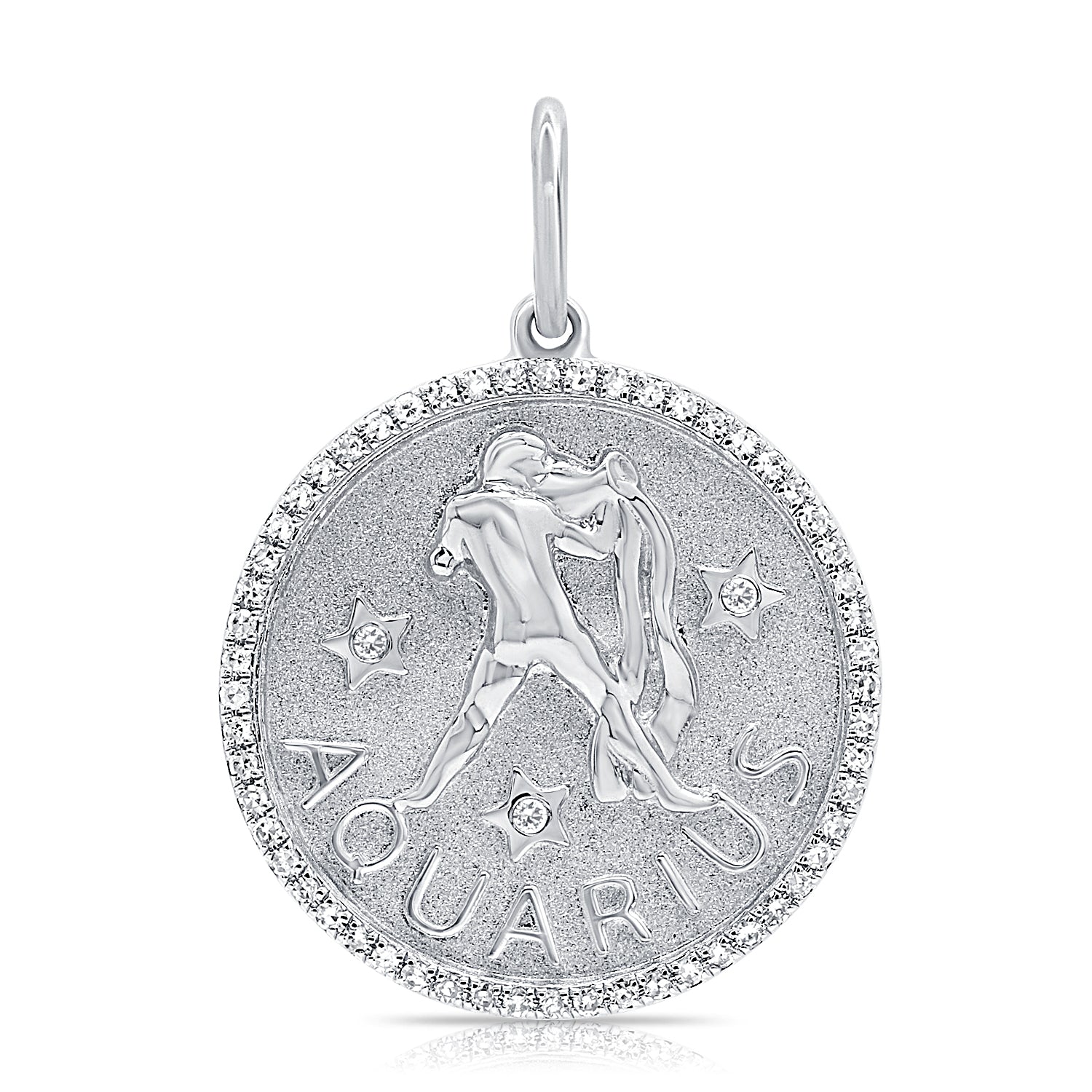 Jumbo Diamond Border Zodiac Pendant