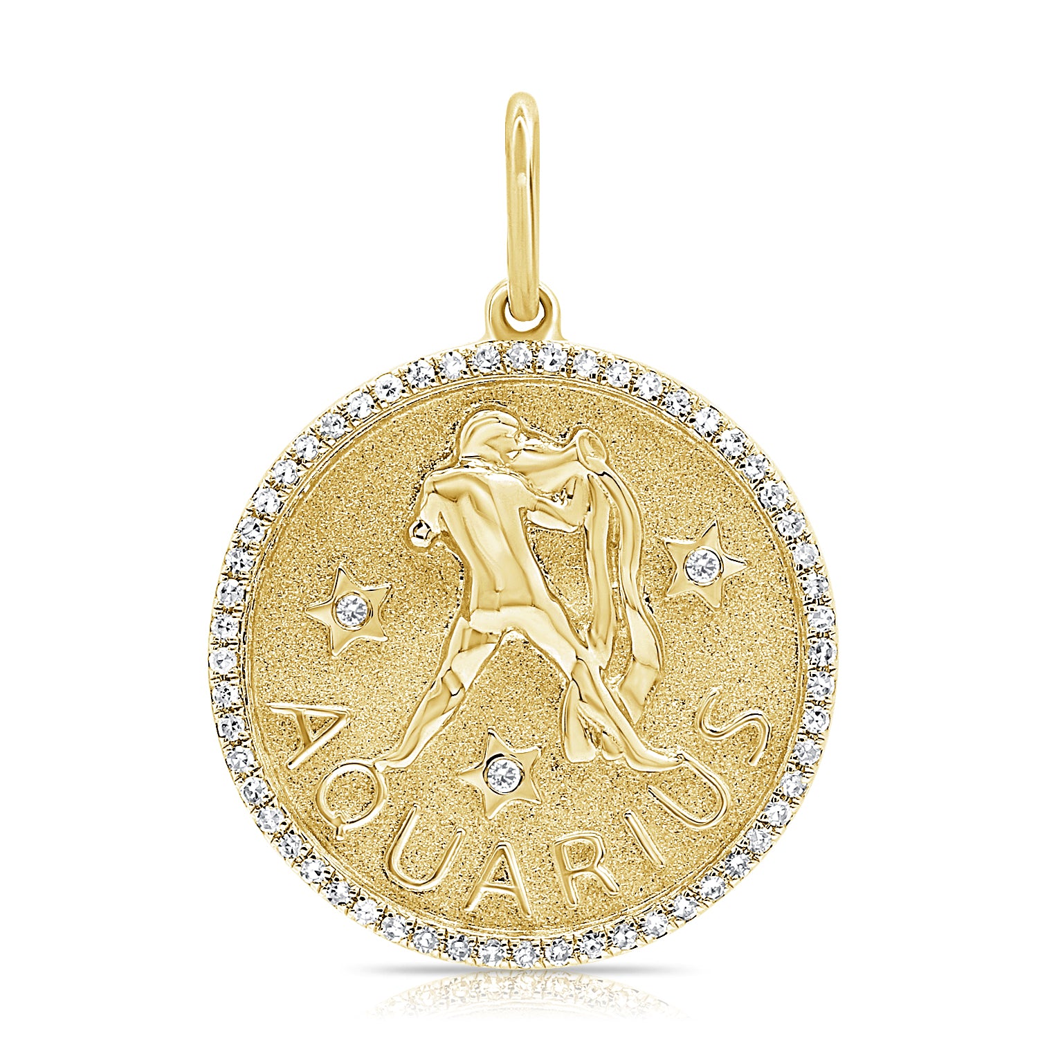 Jumbo Diamond Border Zodiac Pendant