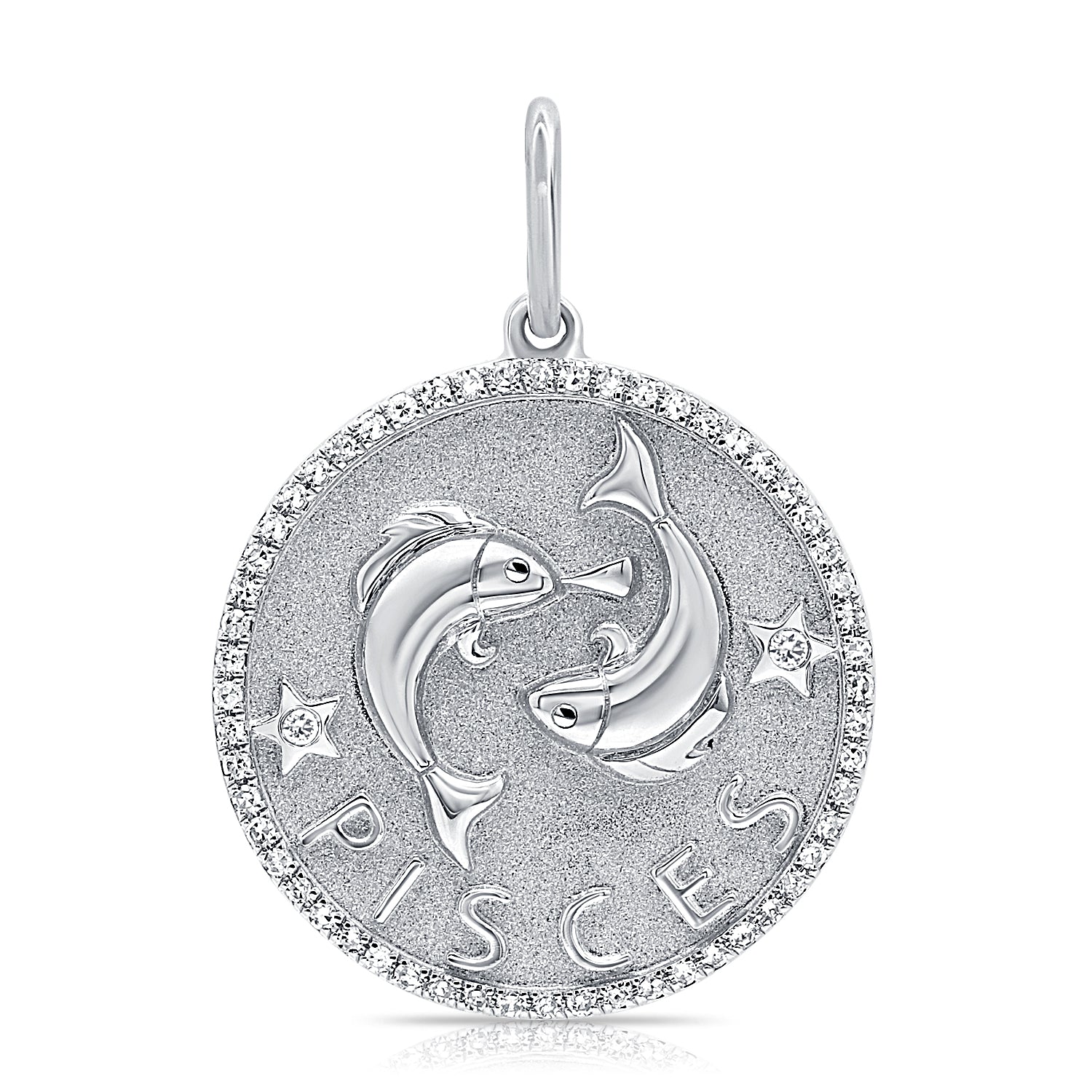 Jumbo Diamond Border Zodiac Pendant