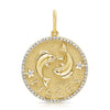 Pendentif zodiaque à bordure de diamants jumbo