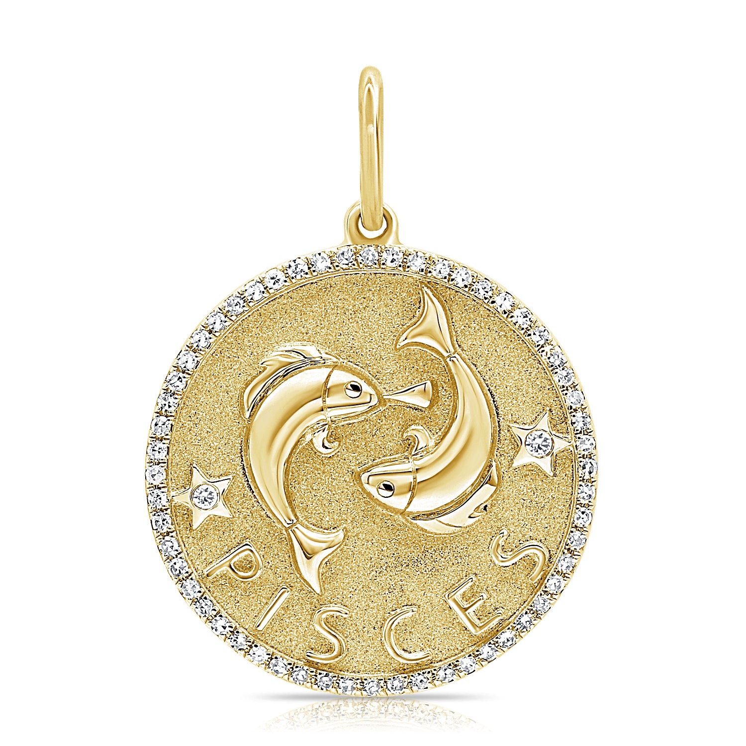 Jumbo Diamond Border Zodiac Pendant