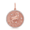 Pendentif zodiaque à bordure de diamants jumbo