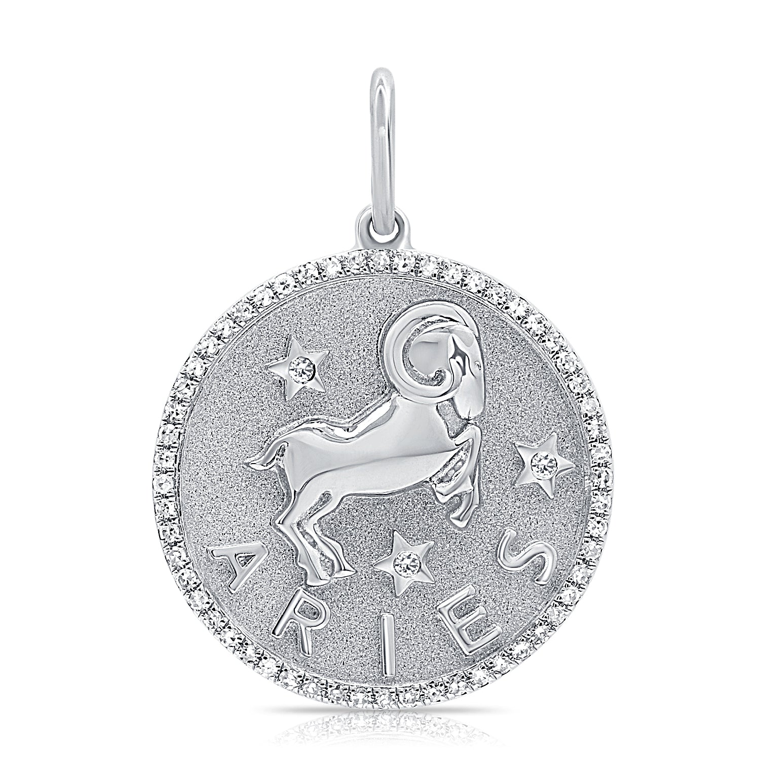 Jumbo Diamond Border Zodiac Pendant