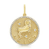 Pendentif zodiaque à bordure de diamants jumbo
