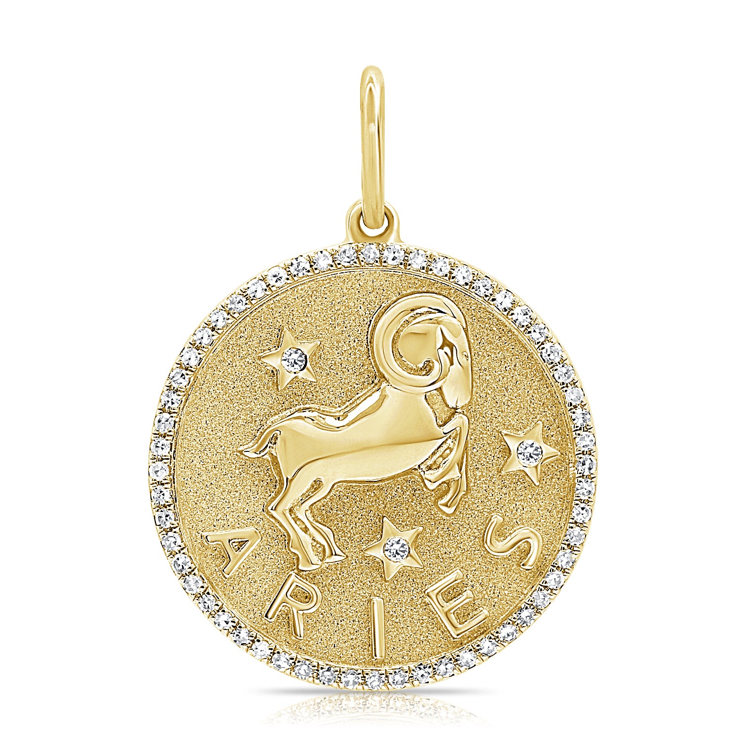Jumbo Diamond Border Zodiac Pendant