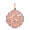 Pendentif zodiaque à bordure de diamants jumbo