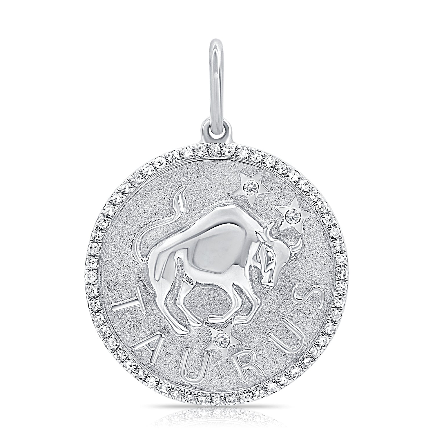 Jumbo Diamond Border Zodiac Pendant