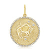 Pendentif zodiaque à bordure de diamants jumbo