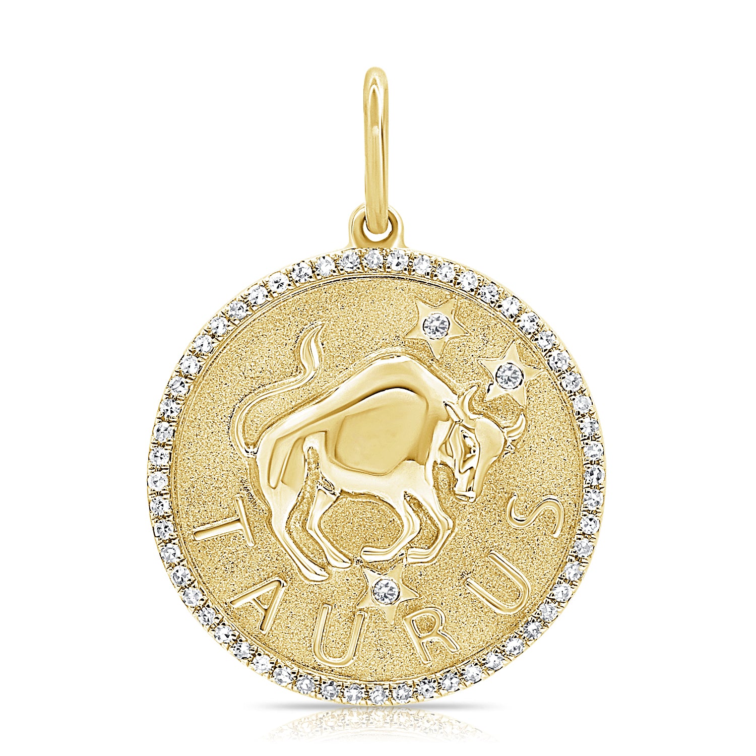 Jumbo Diamond Border Zodiac Pendant