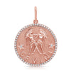 Pendentif zodiaque à bordure de diamants jumbo