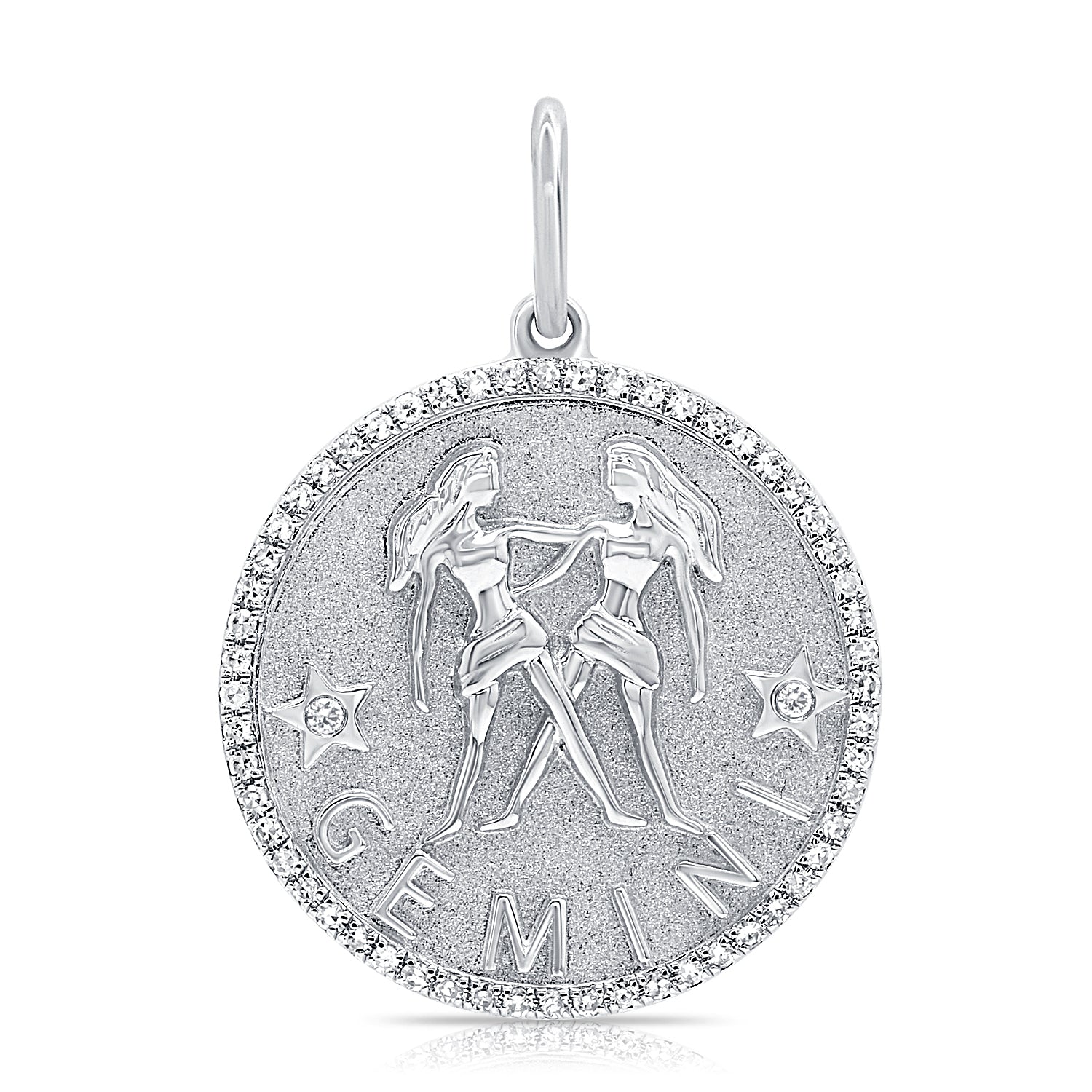 Jumbo Diamond Border Zodiac Pendant