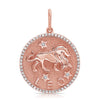 Pendentif zodiaque à bordure de diamants jumbo