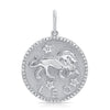 Pendentif zodiaque à bordure de diamants jumbo