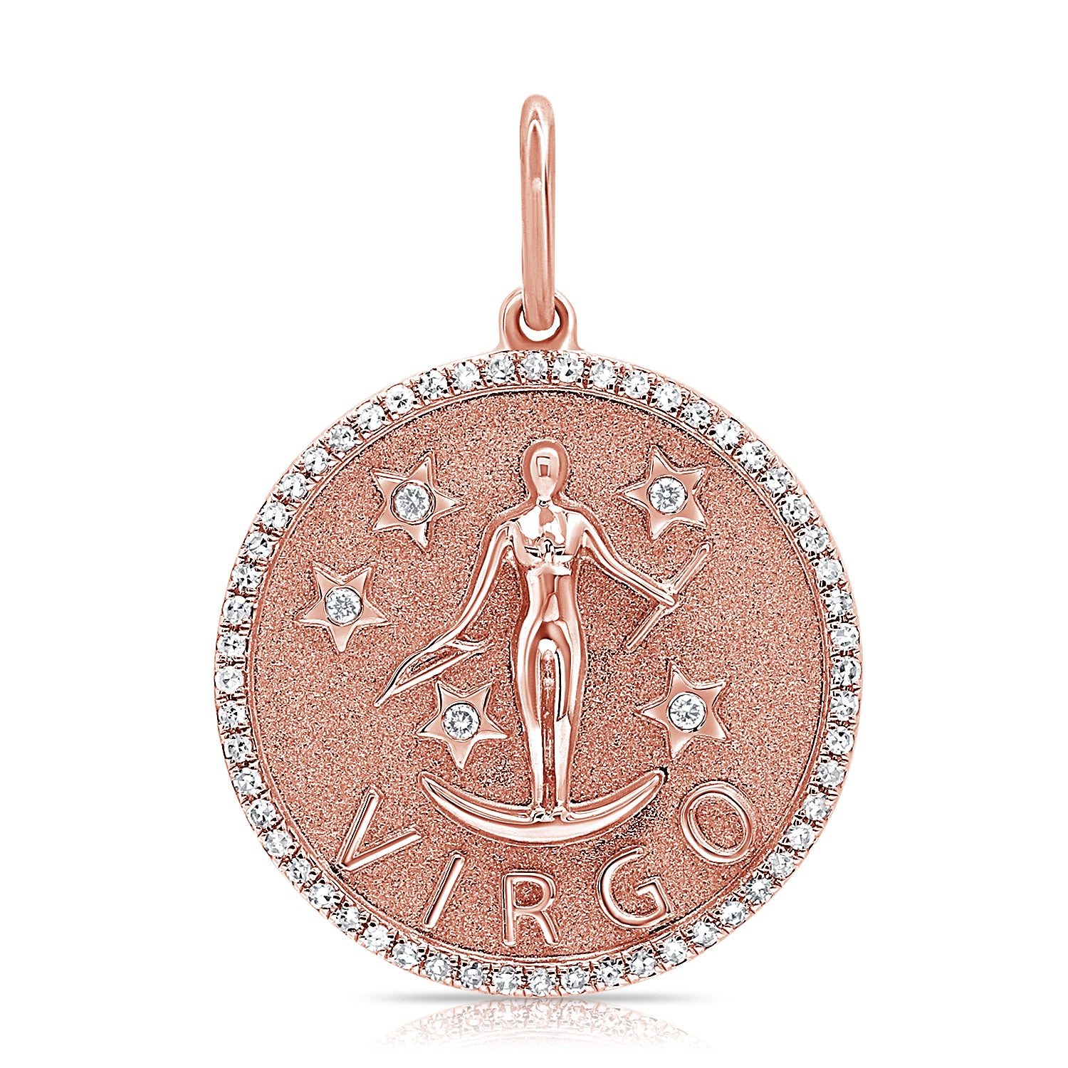 Jumbo Diamond Border Zodiac Pendant