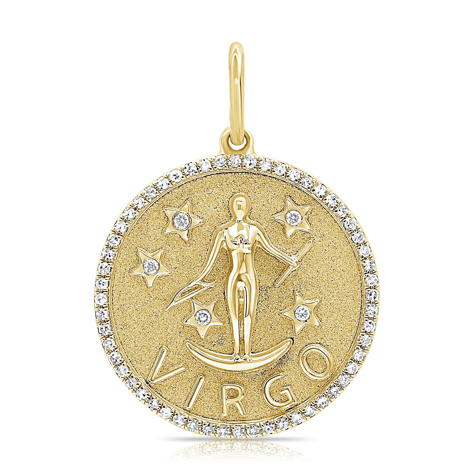 Jumbo Diamond Border Zodiac Pendant