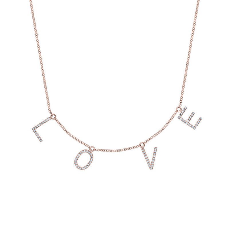 Diamond Dangling Love Necklace