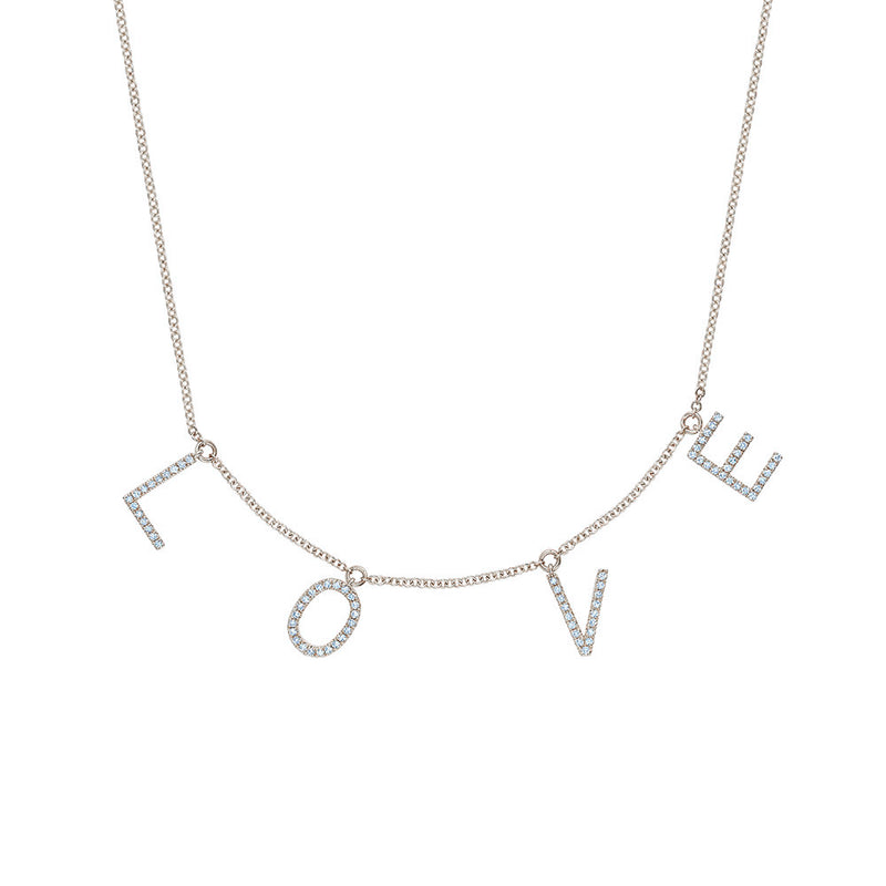 Diamond Dangling Love Necklace