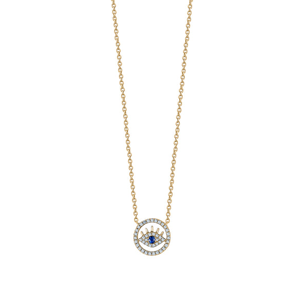 Cut-Out Lashes Evil Eye Necklace
