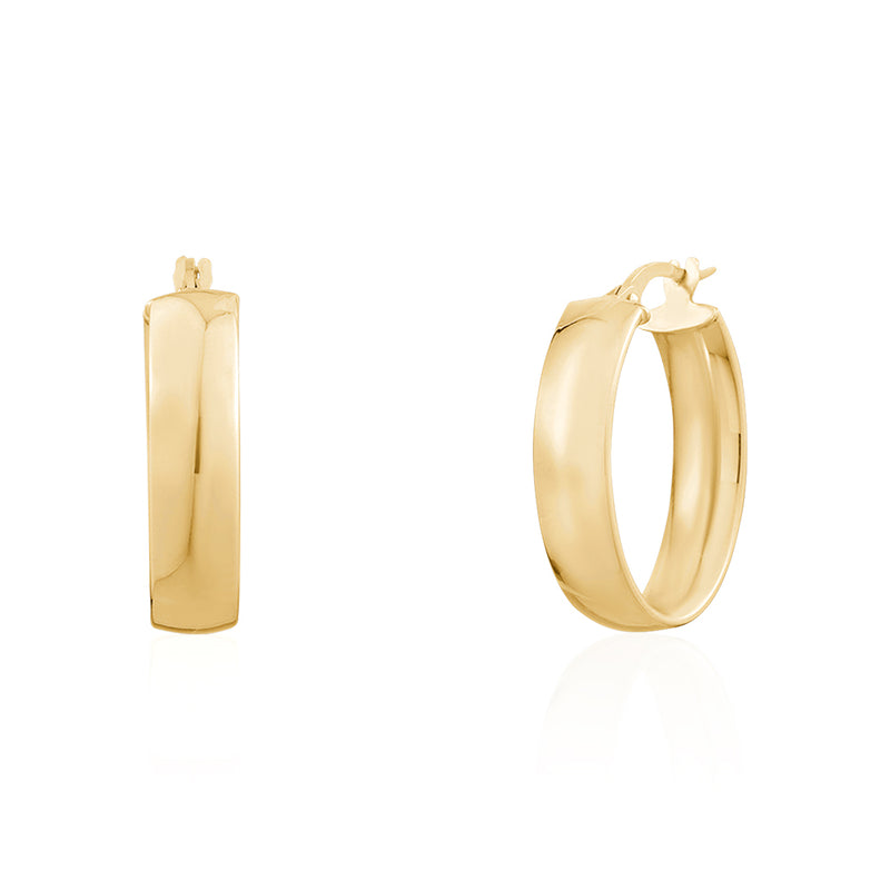 6MM Square Gold Hoops