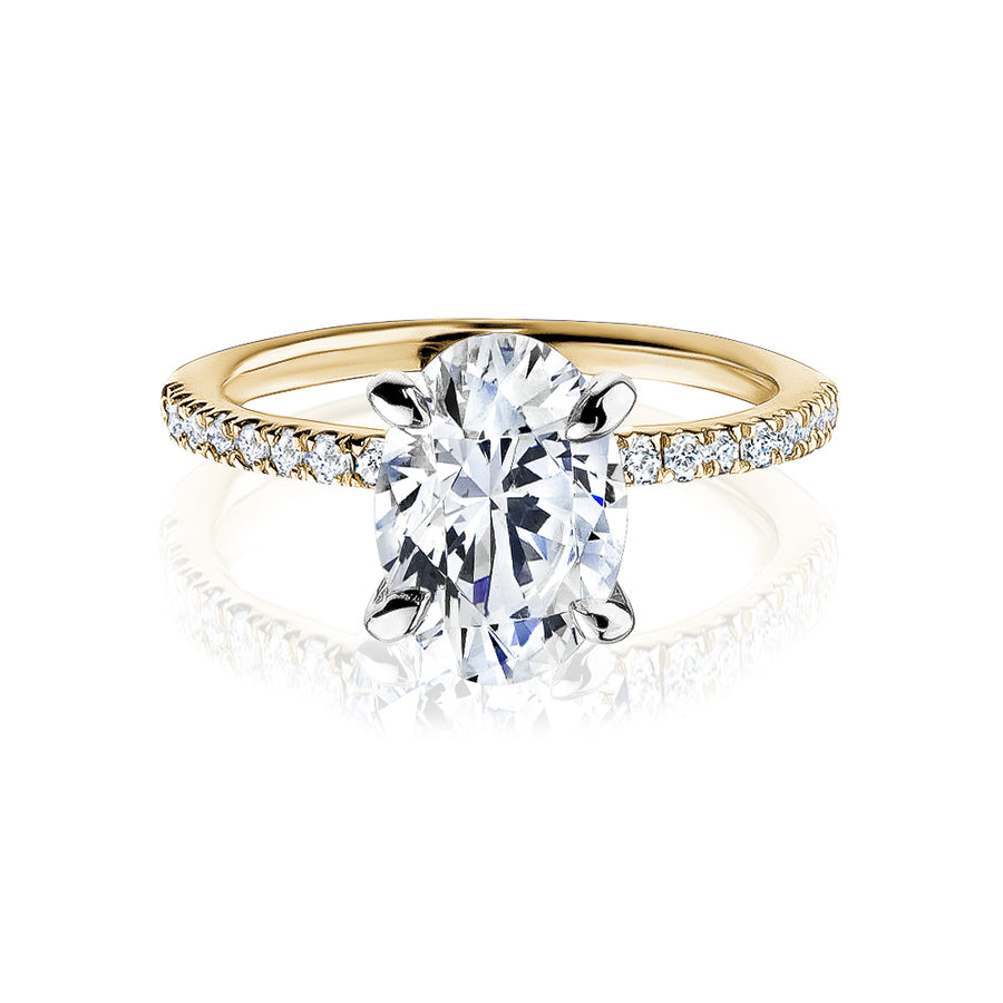 Bague à diamant de laboratoire ovale de 2,01ct