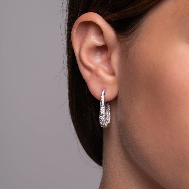 Inside Out Pavé Diamond Hoops
