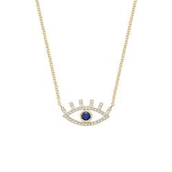Diamond Blinking Lash Evil Eye Necklace