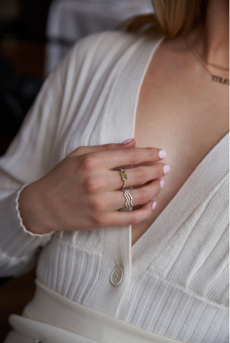 Diamond Gemstone Baguette Ring