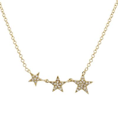 Graduated Diamond Star Necklace