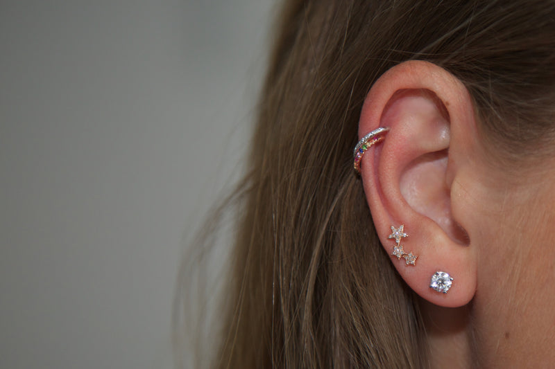 Rainbow Ear Cuff Earrings