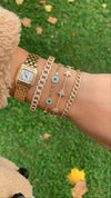Bracelet Mauvais Oeil Turquoise avec Diamants