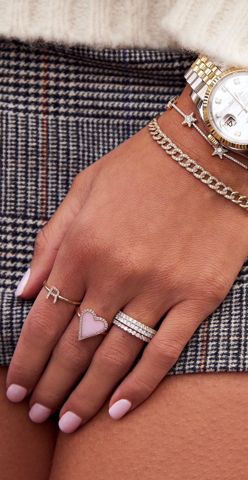 Diamond Initial Ring