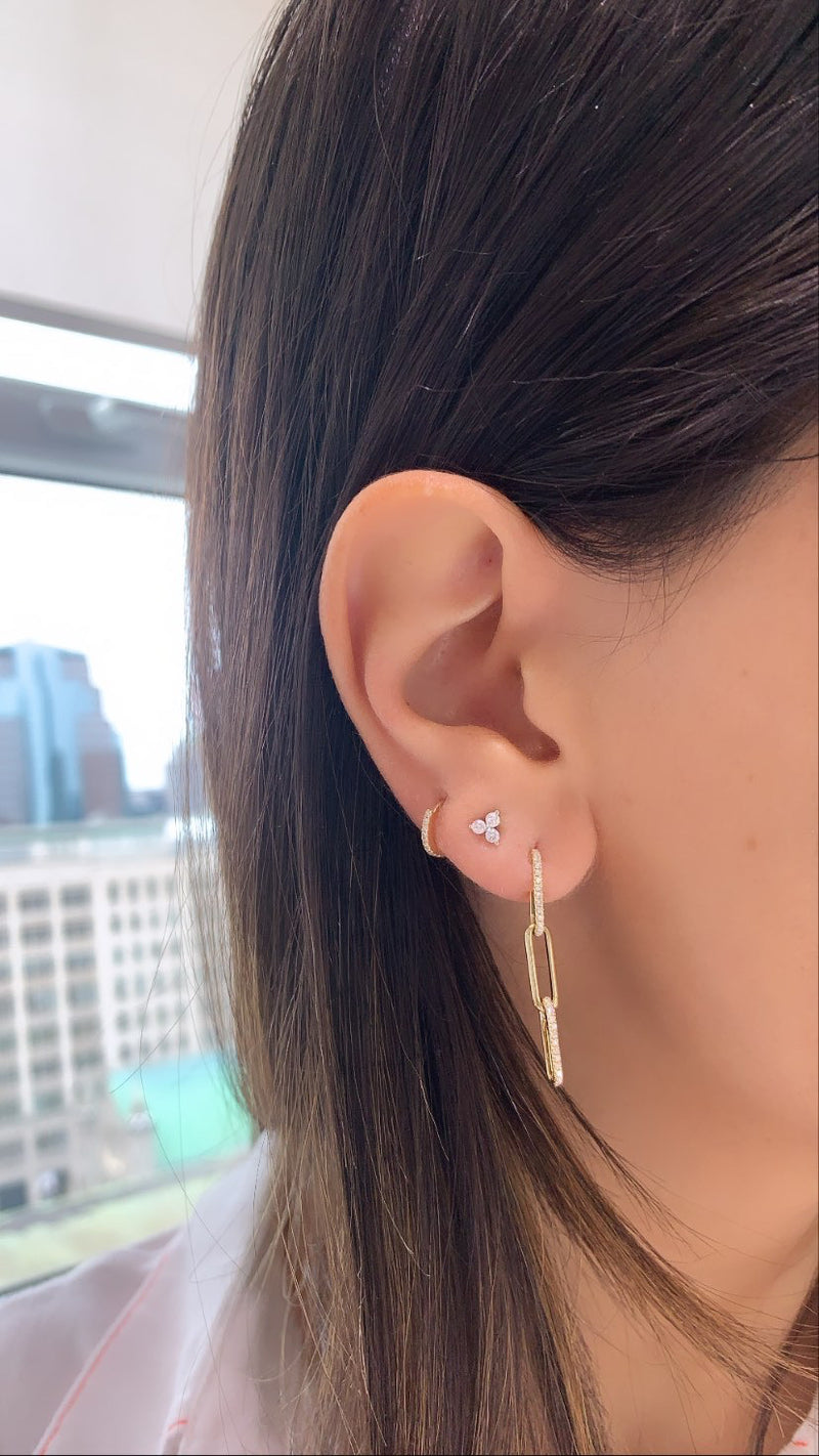 Diamond Link Drop Earrings
